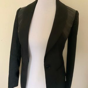 Alice + Olivia leather trimmed blazer